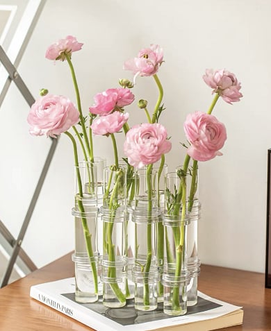 LZINA™ | Flexible Flower Vases with Hinges | Modern Glass Tube Vase