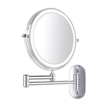 BowLift | LED Magnifying Mirror | Rechargeable | Cosmetics & Bathroom | Chrome Silver
