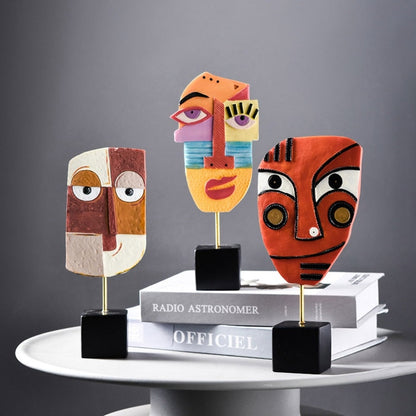 LZINA™ | Abstract Pop Art Face Home Sculpture