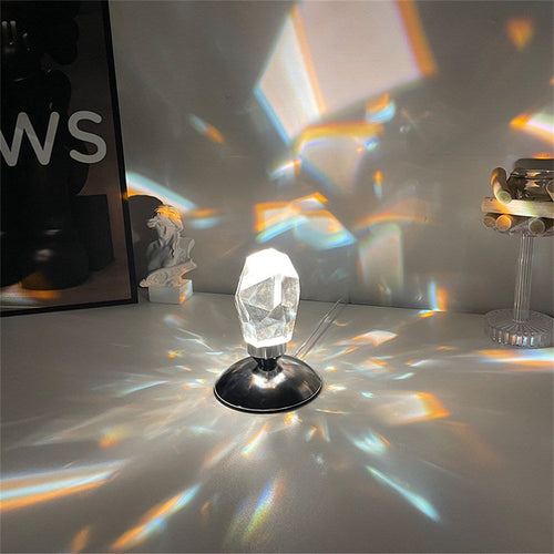 BowLift Crystal Bedside Lamp — Elegant Nightstand Lighting with a Sparkling Crystal Accent