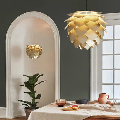 BowLift | Handcrafted Wooden Pine Cone Pendant Light