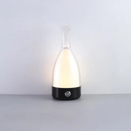 LZINA™ | Wine Bottle Desk Lamp with Bluetooth Speaker – Rechargeable Modern Bedside Night Light