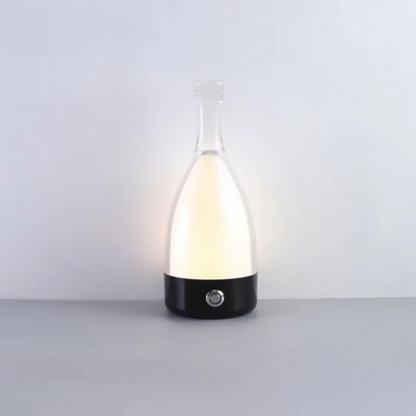 LZINA™ | Wine Bottle Desk Lamp with Bluetooth Speaker – Rechargeable Modern Bedside Night Light