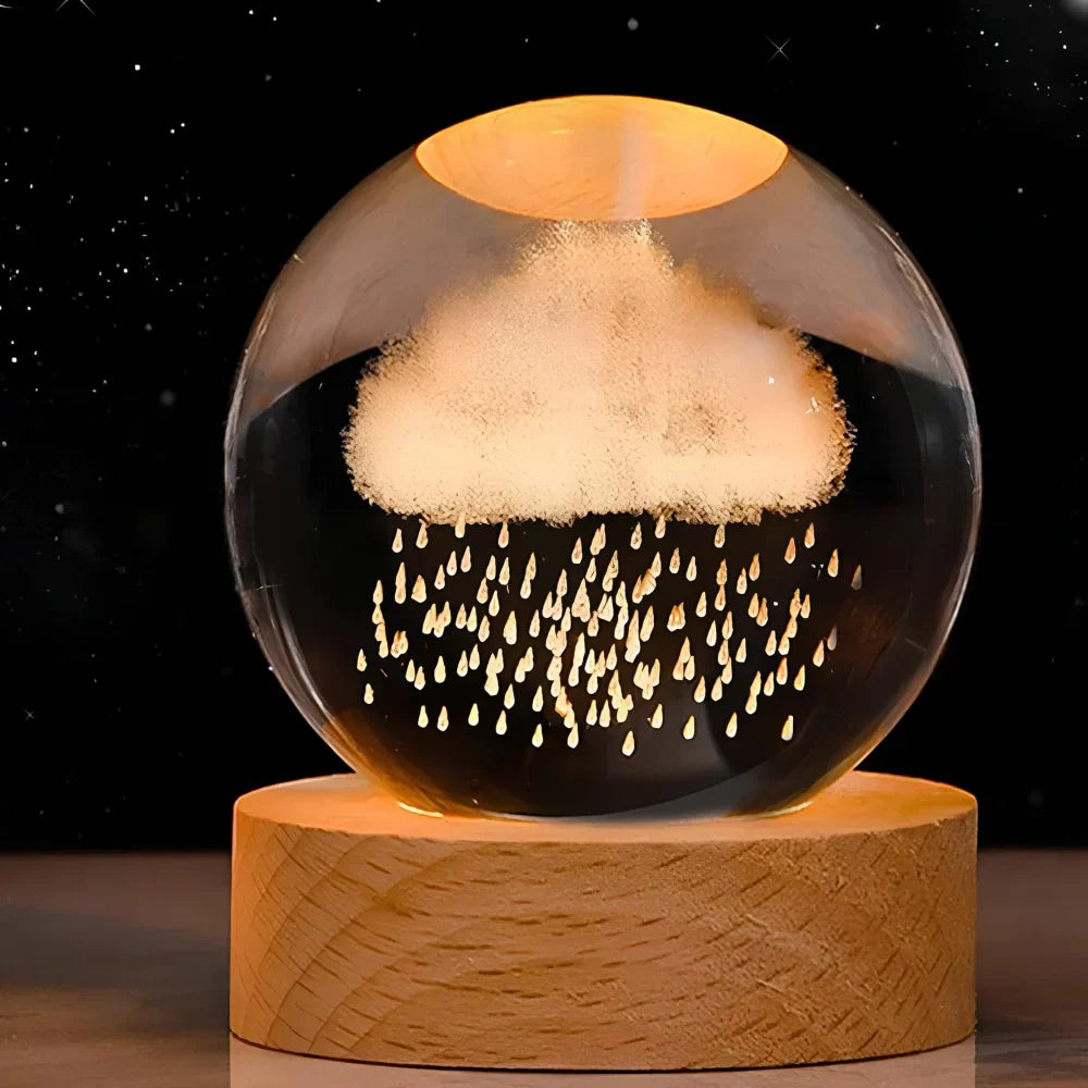 LZINA™ | LED Night Light with 3D Crystal Sphere