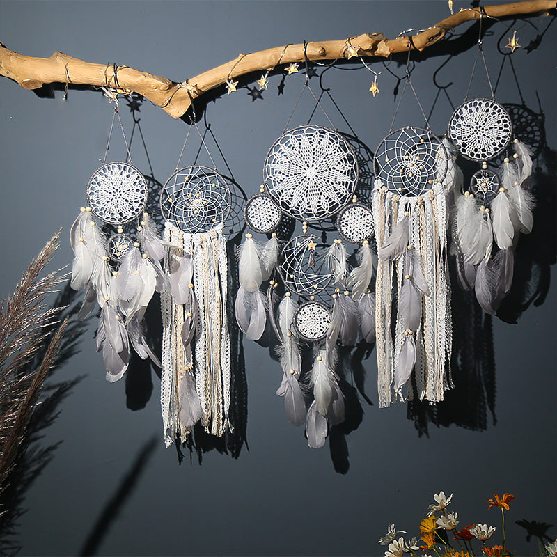 LZINA™ | Dream catcher moon and stars hang over the bed (5 pieces)
