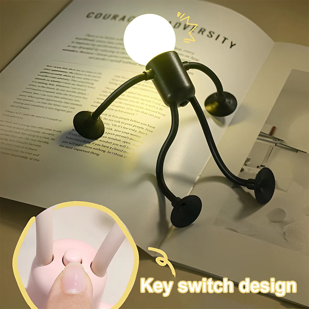 LZINA™ | Creative Bendable Cartoon Night Light with Suction