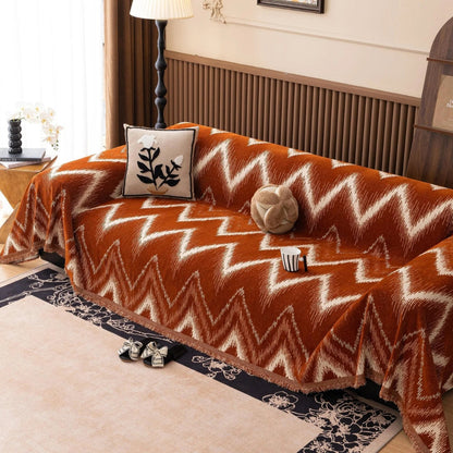 BowLift | Ochre Streak Textured Sofa Cover
