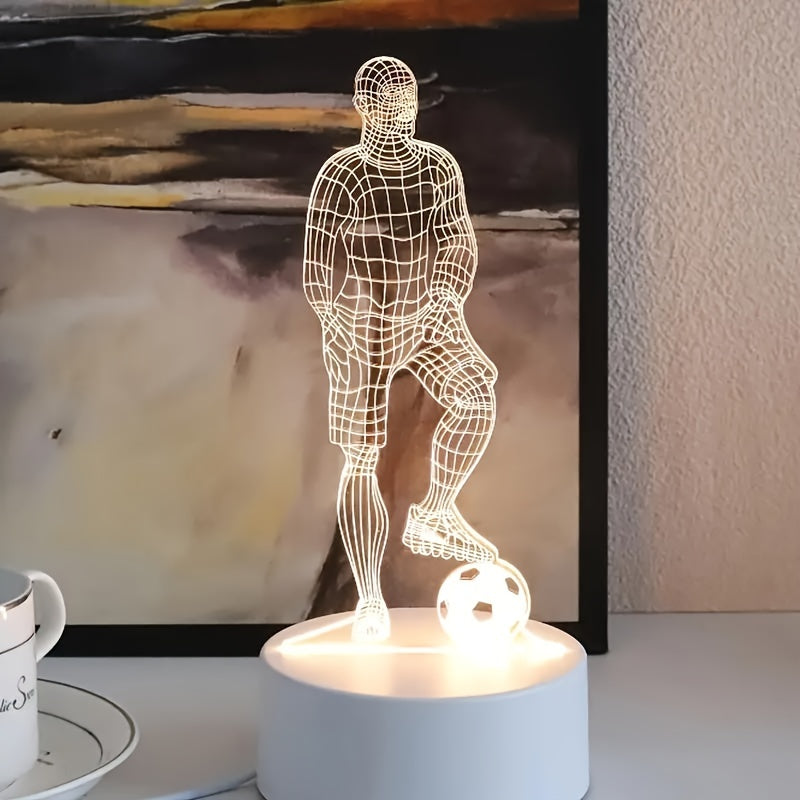 BowLift Soccer Player 3D Lamp – Bring a Dynamic, Sporty Glow to Your Space