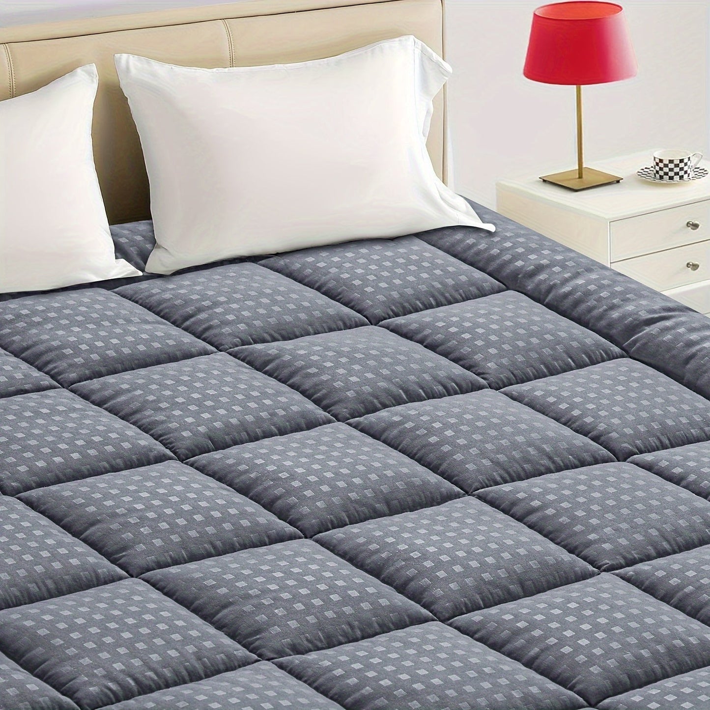 Ultimate Cooling Mattress Pad – Premium Quilted Pillow Top, Luxuriously Fluffy and Ultra-Breathable with Secure 14-18 Deep Pocket Cover – Enhanced Sleep Comfort, 1pc | Bowlift