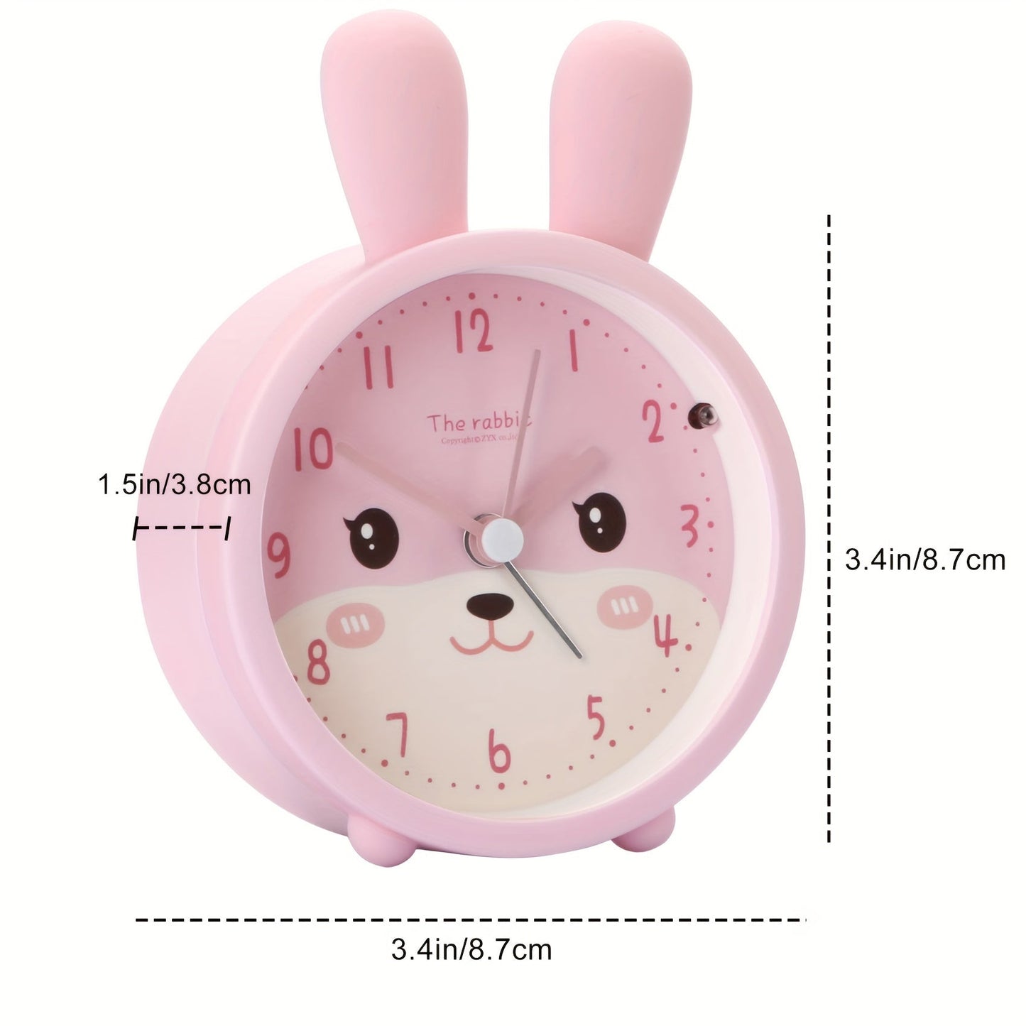 LZINA™ | Children's Alarm Clock with Night Light – Quiet, Rabbit Pattern & Compact Design