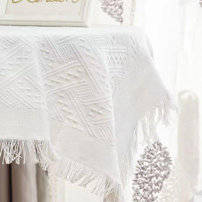 BowLift | Waffle Modern Tablecloth, Knitted Fabric Lace Coffee Cloth, Round Tablecloth, Rectangular Tablecloth