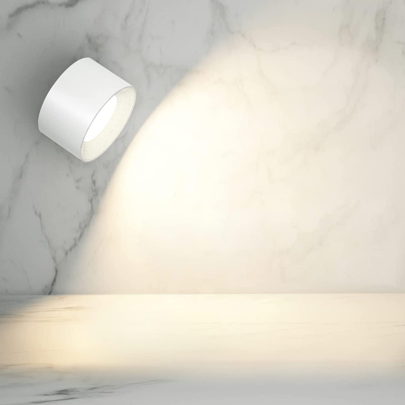 BowLift Spotlight Wireless Wall Lamp – 360° Rotation, Dimmable, Rechargeable Cordless Wall Light