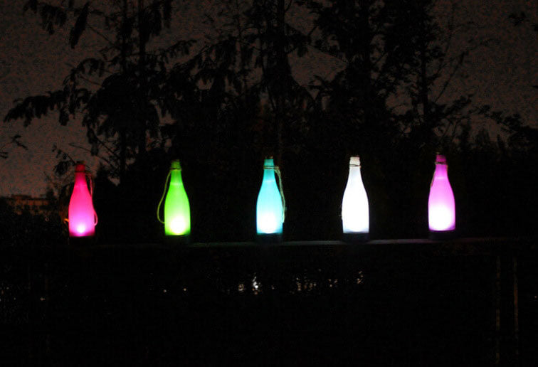 LZINA™ | 5 Piece Solar Wine Bottle Light Outdoor Decoration Plastic LED Hanging Light