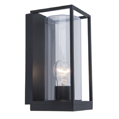BowLift | Lutec Flair Matt Black Outdoor Vintage Flush Lantern Wall Light (5288803012)