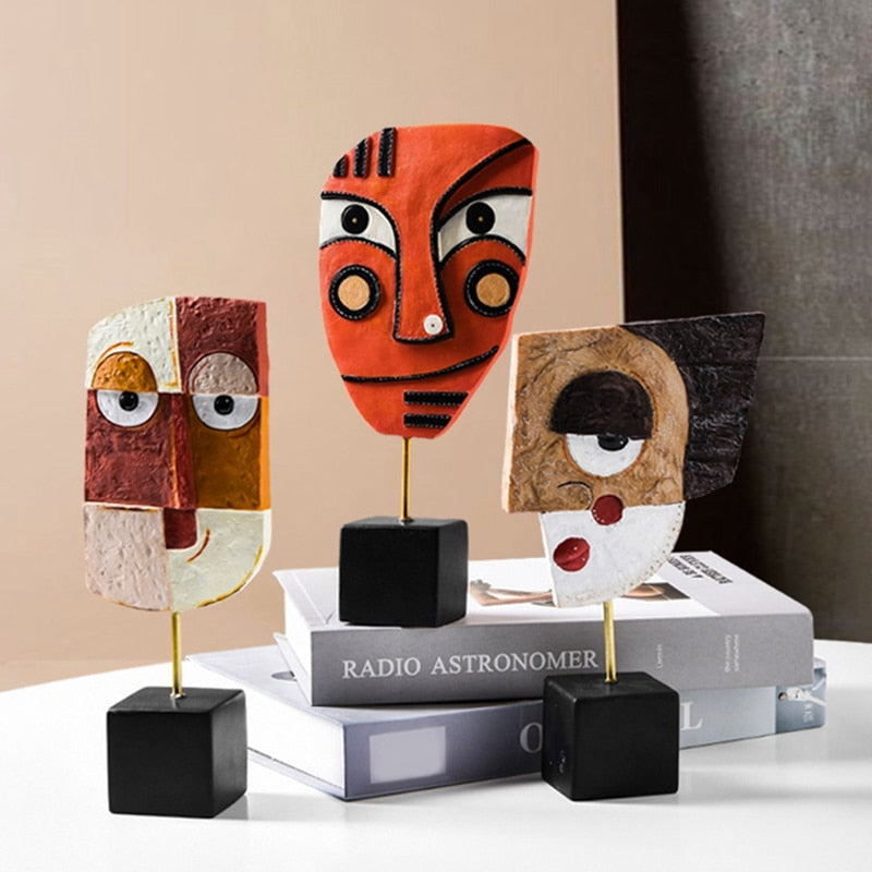 LZINA™ | Abstract Pop Art Face Home Sculpture