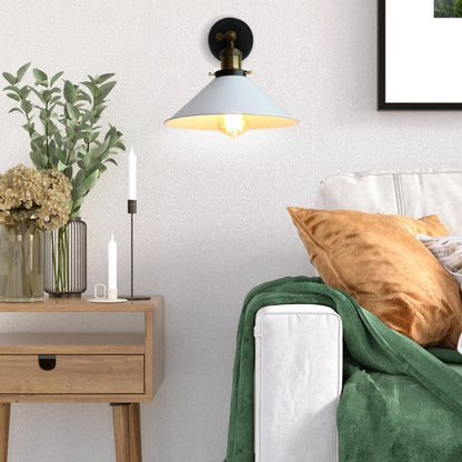 BowLift White Industrial Vintage Wall Sconce Light — Timeless Industrial Charm for Your Space