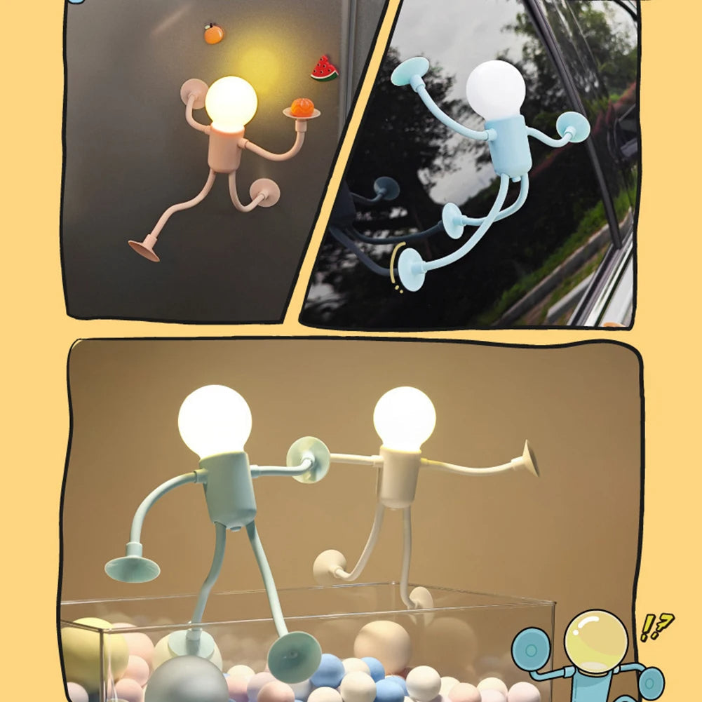 LZINA™ | Creative Bendable Cartoon Night Light with Suction