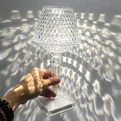 BowLift Crystal Table Lamp – Elegant Glass Lighting for Any Room