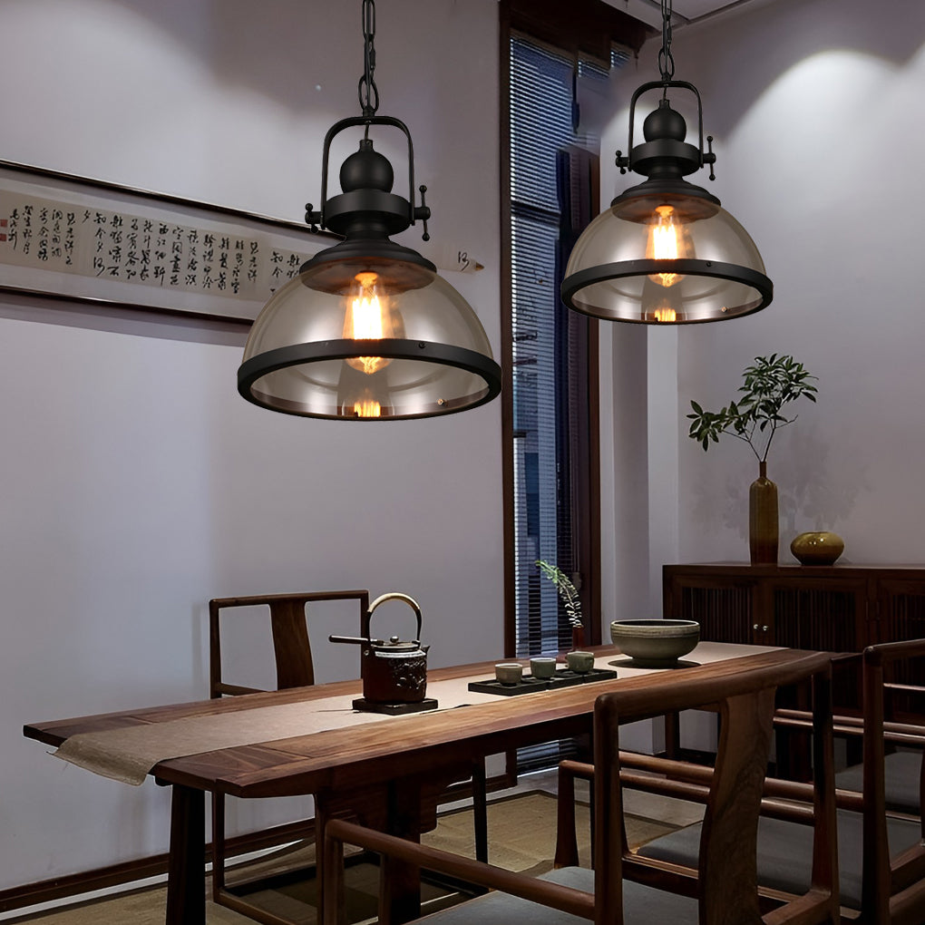 BowLift | Antique Glass Iron Retro Industrial Chandelier Pendant Ceiling Lights