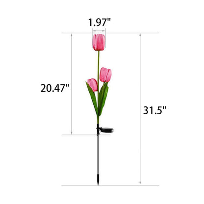 LZINA™ | Solar Tulip Lawn Light Outdoor Garden LED Tulip Flower Light Ground Stake Landscape Light