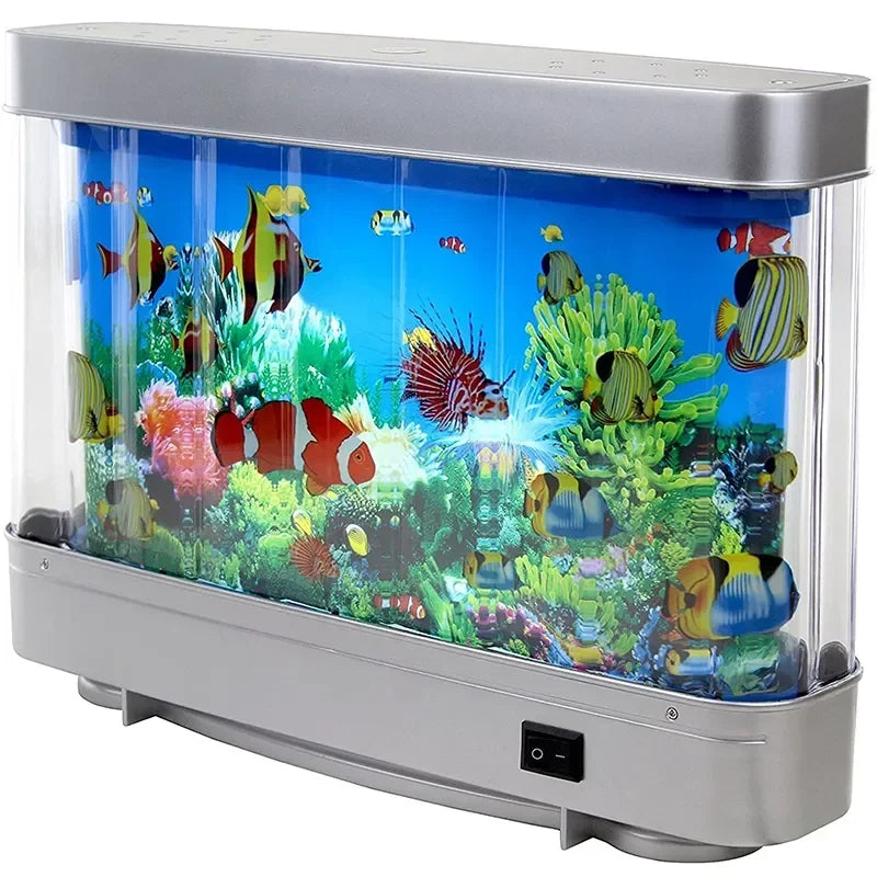 LZINA™ | Virtual Ocean Desk Fish Tank with LED Night Light