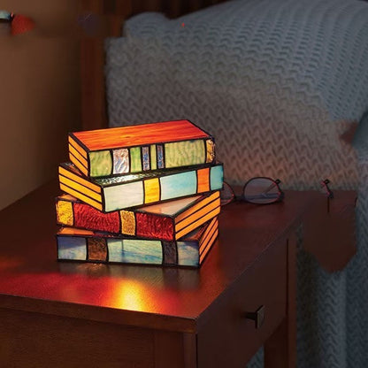 BowLift Desk Lamp with Stacked-Book Design for Stylish Illumination