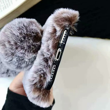 BowLift | Grey Fox Hair Fur Ball Grid Design Iphone Cases