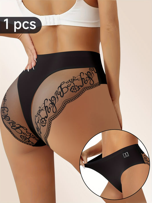 seamless mid rise lace triangle panties