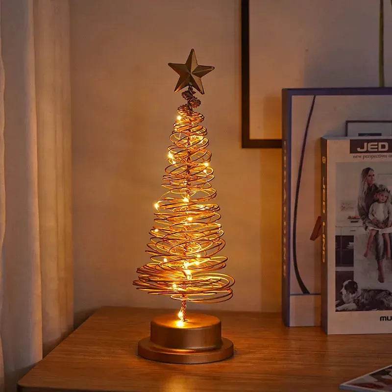 LZINA™ | Spiral LED Light Christmas Tree Decoration Night Light Ornaments