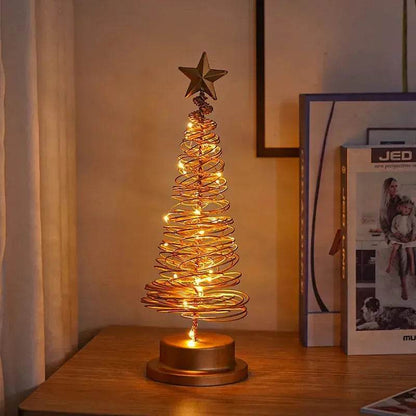 LZINA™ | Spiral LED Light Christmas Tree Decoration Night Light Ornaments