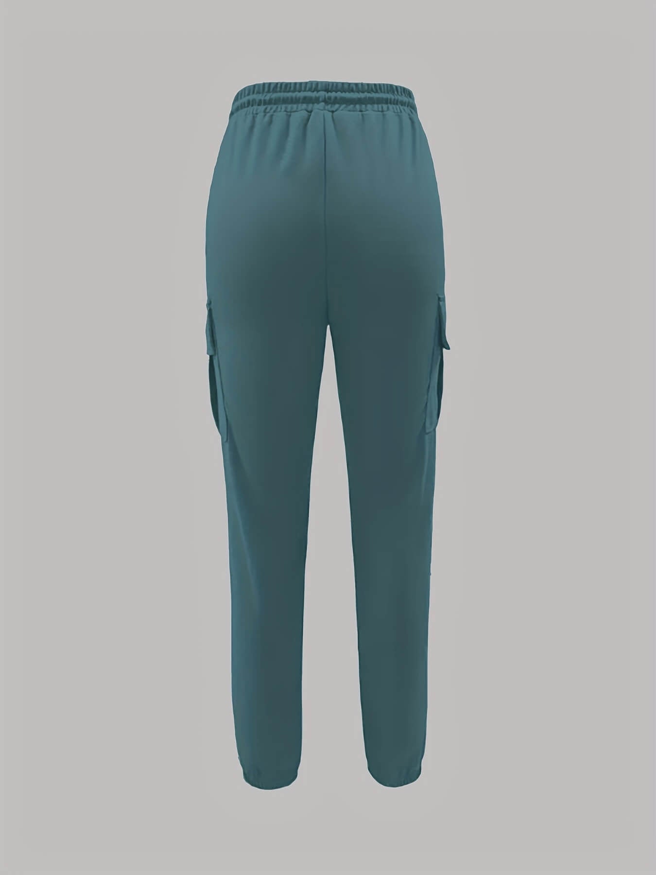 Women’s Cargo Trousers & Casual Workwear Pants – Drawstring Waist, Utility Pockets, Full-Length Polyester Cargo Joggers & Leisure Bottoms