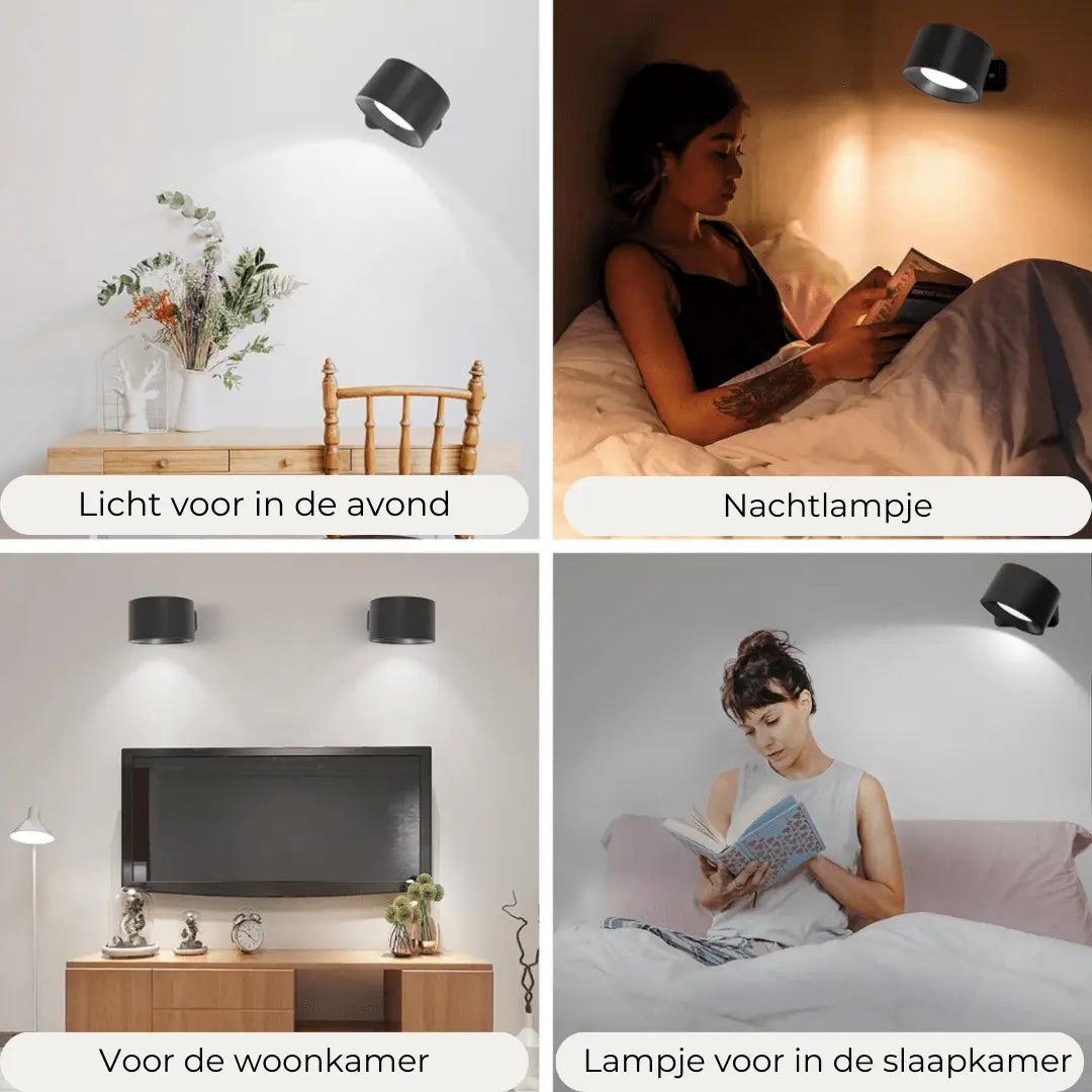 BowLift Wall Lamp - Rechargeable Wireless, 360° Rotating Light