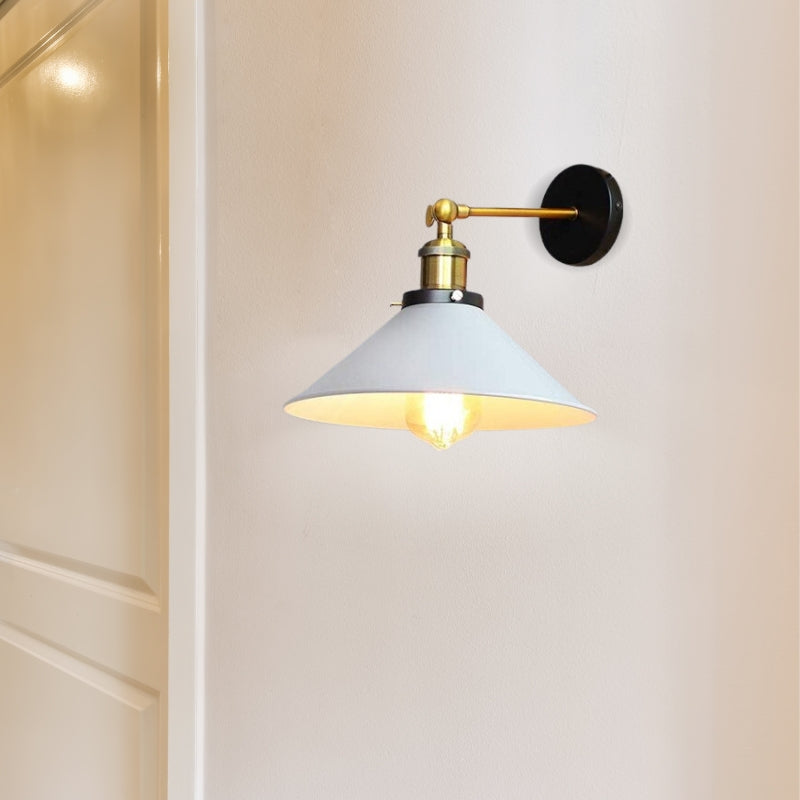 BowLift White Industrial Vintage Wall Sconce Light — Timeless Industrial Charm for Your Space