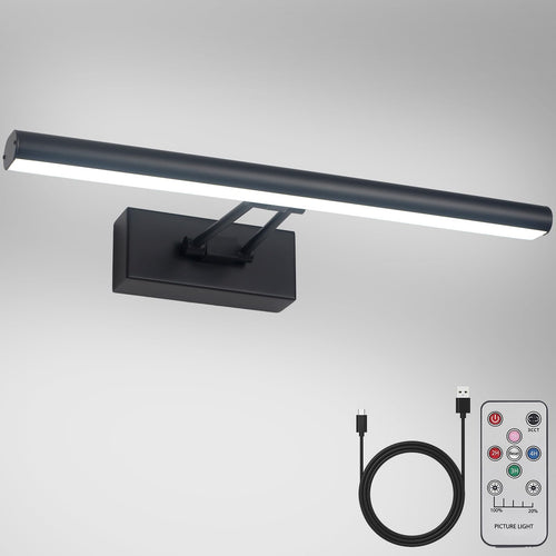 BowLift Howmzon 13.5-Inch Black Picture Light — Battery-Operated, Wireless with Remote, 3 CCT Options for Framed Wall Art