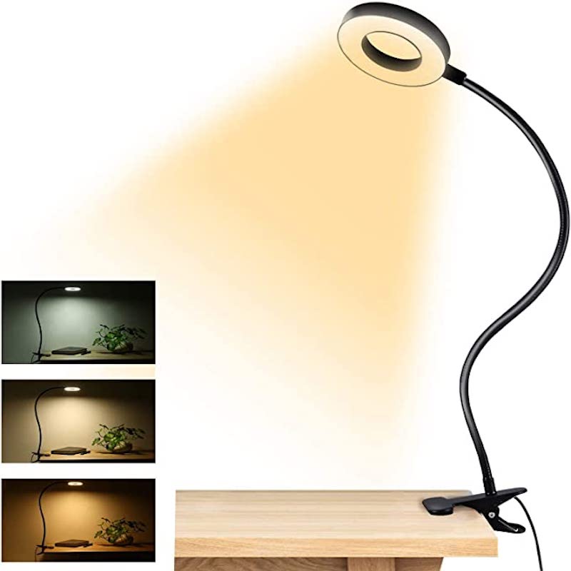BowLift Clip-On Reading Light: 48-LED, 3 Color Modes, 10 Brightness Levels, Eye Protection, Flexible Gooseneck