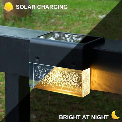LZINA™ | Solar Deck Lights 4 Piece Set, Solar Step Lights Outdoor, Warm White/Color Changing Solar Fence Light for Terrace Garden Yard