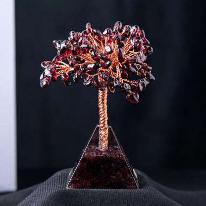 LZINA™ | Natural Stone Gravel Pyramid Base Feng Shui Tree