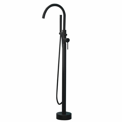 BowLift | Modern Freestanding Bathtub Faucet Copper Floor Mounted Freestanding Bathtub Faucet