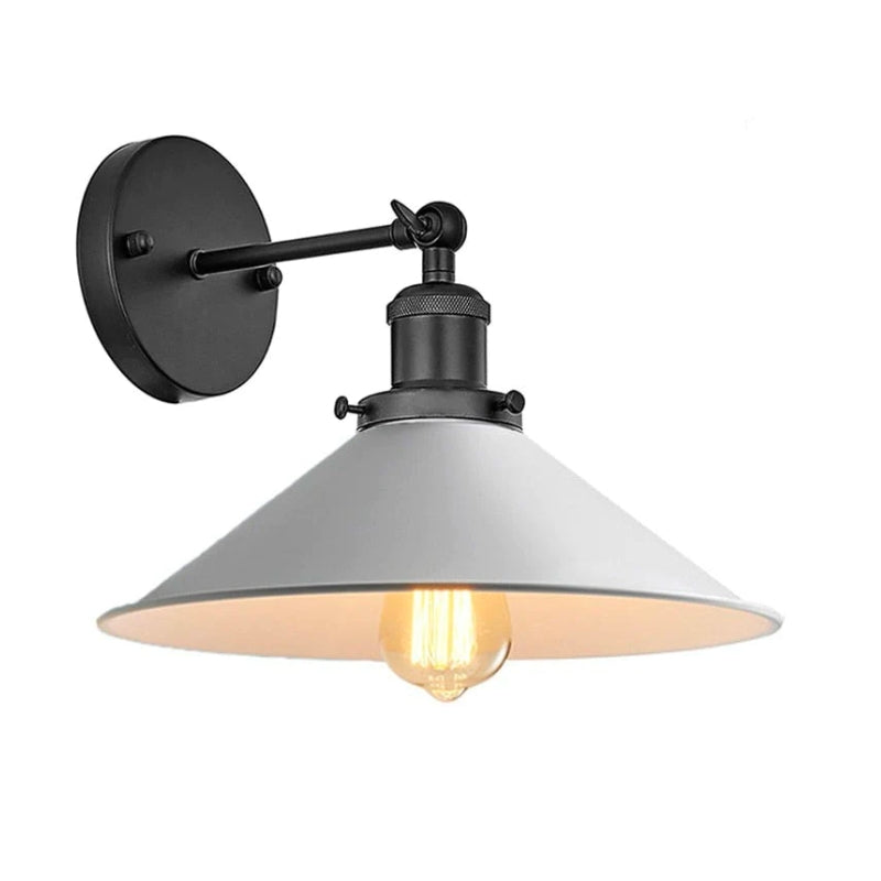 BowLift White Industrial Vintage Wall Sconce Light — Timeless Industrial Charm for Your Space
