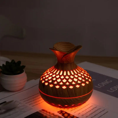 LZINA™ | Aromatherapy air humidifier with LED – Diffuser in wood look & night light