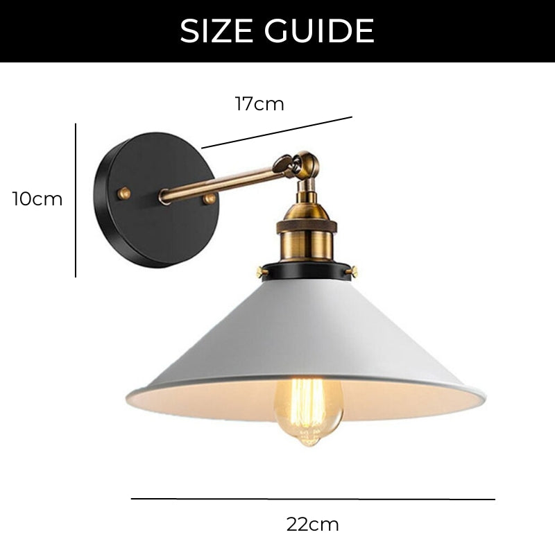 BowLift White Industrial Vintage Wall Sconce Light — Timeless Industrial Charm for Your Space