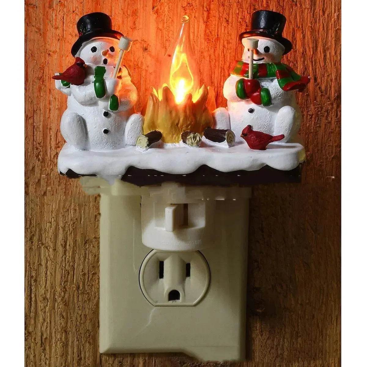LZINA™ | Christmas Snowman And Campfire Night Light Gift for kids