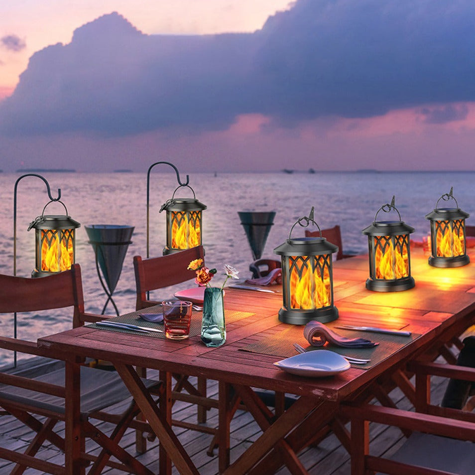 LZINA™ | FlameGlow™ - Hanging Solar Flame Lantern (2-Pack)