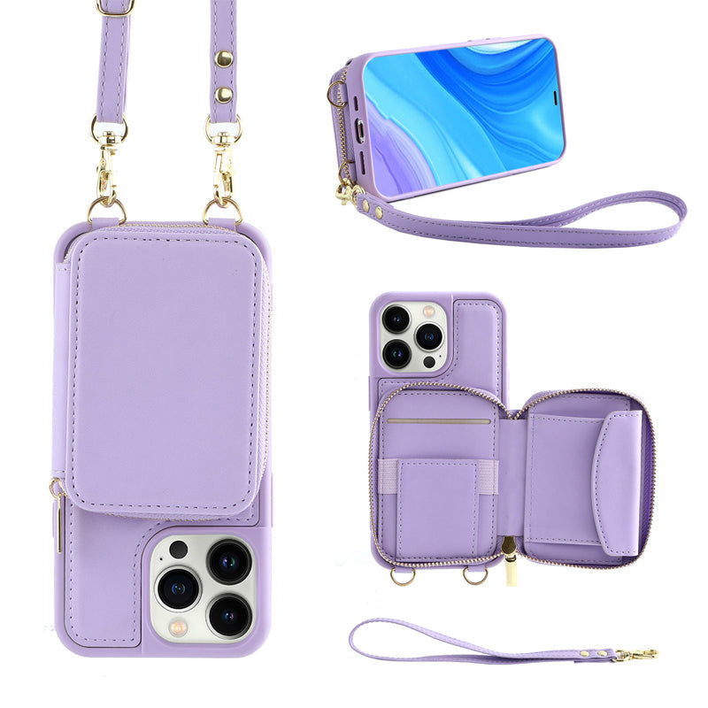 LZINA™ | Phone case with wallet & sling, crossbody handbag