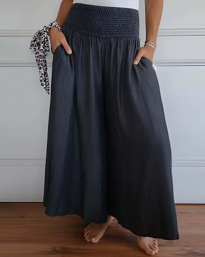 Women’s Elastic Waist Wide Leg Palazzo Trousers