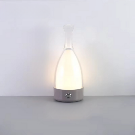 LZINA™ | Wine Bottle Desk Lamp with Bluetooth Speaker – Rechargeable Modern Bedside Night Light