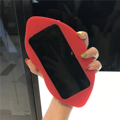 BowLift | 3D Big Red Lip Mouth Kiss Soft Silicone Shoulder Iphone Cases