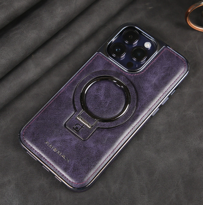 LZINA™ | Luxury Leather Invisible Stand iPhone Case