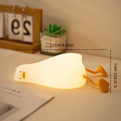 BowLift Sleeping Duck Lamp - Rechargeable, Dimmable Silicone Night Light