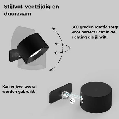 BowLift Wall Lamp - Rechargeable Wireless, 360° Rotating Light